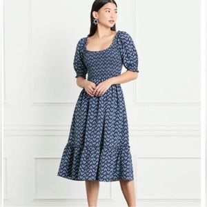 Hill House Home Louisa Nap Dress in Posy Navy Crepe XS Perfect Condition
